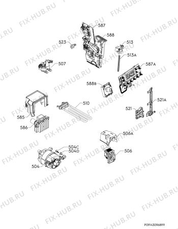 Взрыв-схема стиральной машины Electrolux EW6F328W - Схема узла Electrical equipment 268